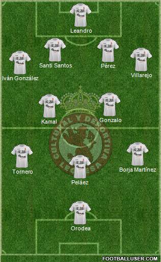 Cultural y Dep. Leonesa 4-2-3-1 football formation