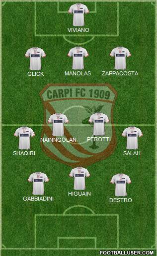Carpi 3-4-3 football formation