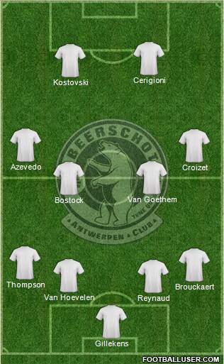 G. Beerschot Antwerpen 4-4-2 football formation