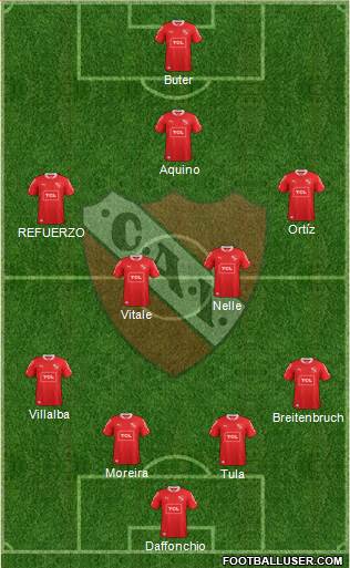 Independiente 4-4-1-1 football formation