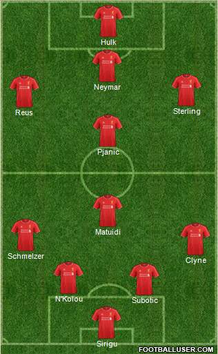 Liverpool 4-4-1-1 football formation