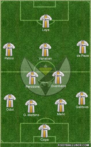 Sporting Lokeren OVl 3-5-2 football formation
