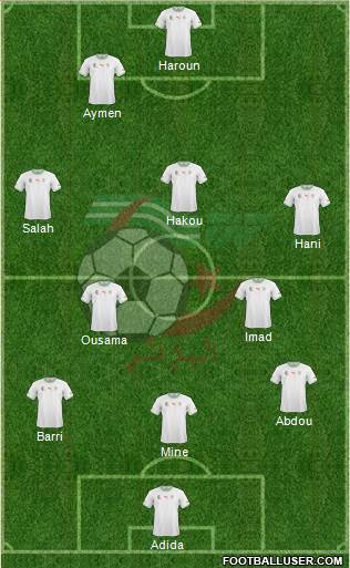 Algeria 3-4-1-2 football formation