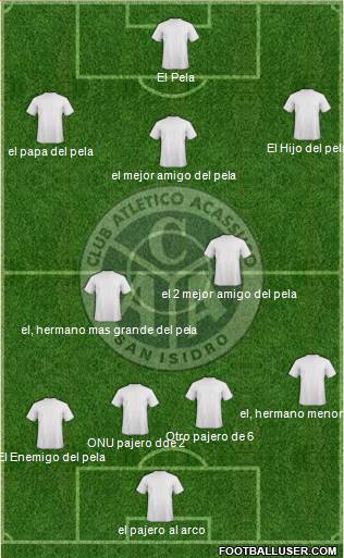 Acassuso 4-4-1-1 football formation