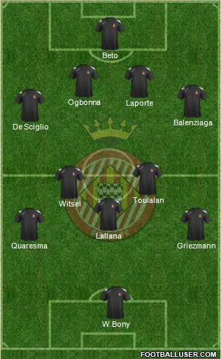 F.C. Girona 4-5-1 football formation