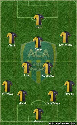 Athlétic Club Arles-Avignon 4-2-3-1 football formation