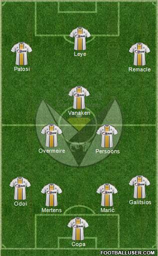 Sporting Lokeren OVl 4-2-1-3 football formation