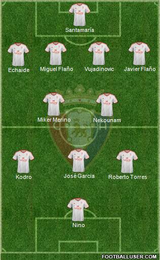 C. At. Osasuna 4-2-3-1 football formation