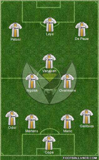 Sporting Lokeren OVl 4-2-1-3 football formation
