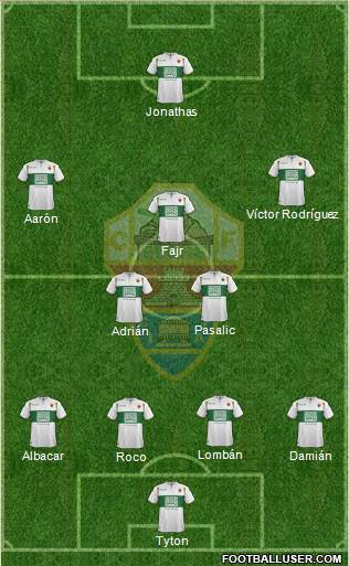 Elche C.F., S.A.D. 4-2-3-1 football formation