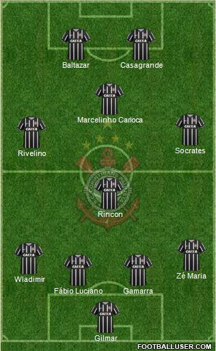 SC Corinthians Paulista 4-1-3-2 football formation