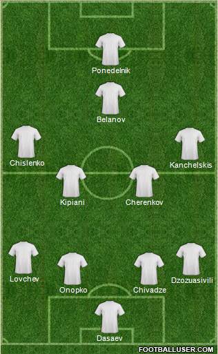 Euro 2012 Team 4-4-1-1 football formation