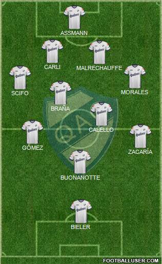 Quilmes 4-4-1-1 football formation
