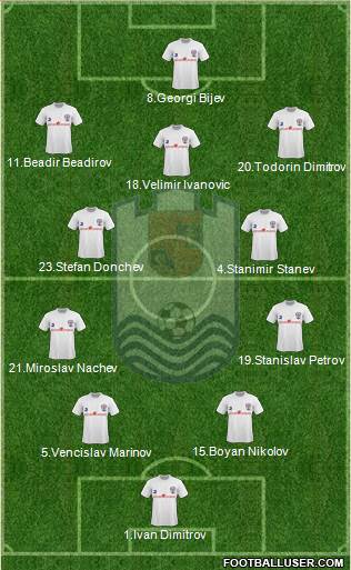 OFK Dorostol 2003 (Silistra) 4-2-3-1 football formation