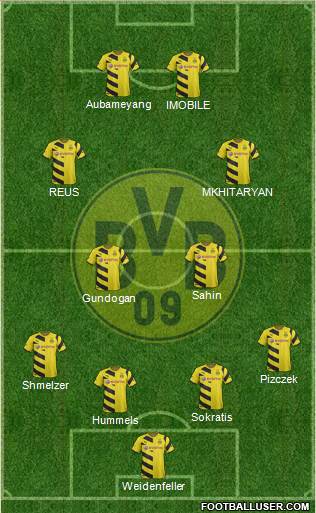 Borussia Dortmund 4-2-2-2 football formation