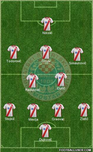 HSK Zrinjski Mostar football formation