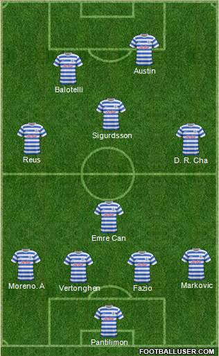 Queens Park Rangers 4-1-3-2 football formation