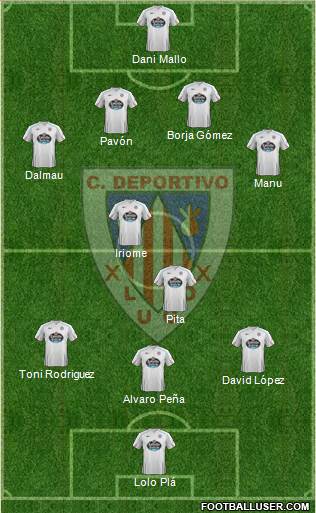 C.D. Lugo 4-2-3-1 football formation