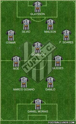 Tupi FC 4-5-1 football formation