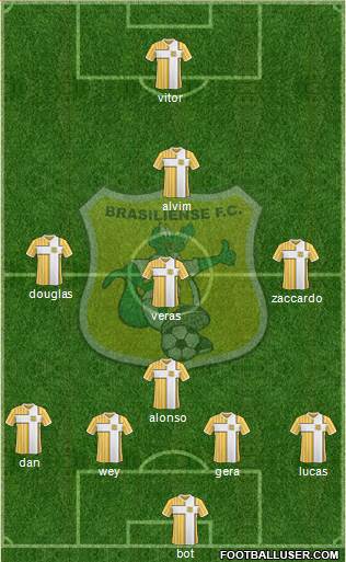 Brasiliense FC de Taguatinga 4-5-1 football formation