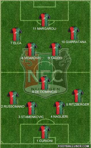 NEC Nijmegen 4-1-4-1 football formation