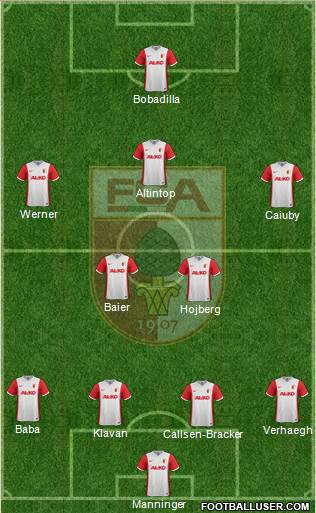 FC Augsburg 4-2-3-1 football formation