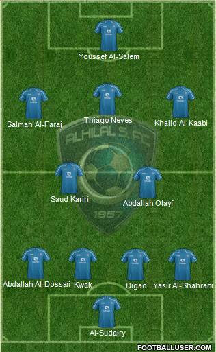 Al-Hilal (KSA) 4-2-3-1 football formation