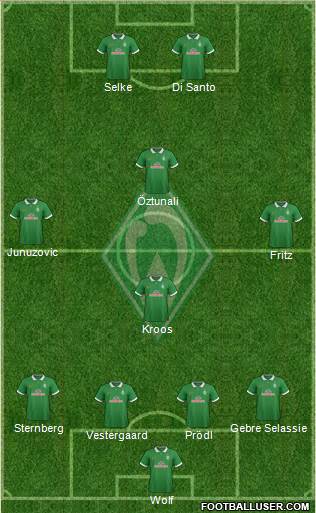 Werder Bremen 4-4-2 football formation