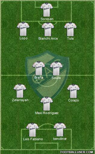 Quilmes 4-1-2-3 football formation