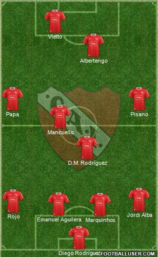 Independiente 4-4-2 football formation