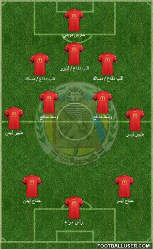 Haras El-Hodoud 3-4-3 football formation