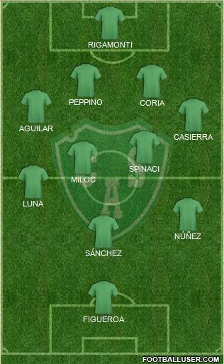 Sarmiento de Junín 4-4-1-1 football formation