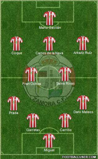 Zamora C.F. 4-2-3-1 football formation