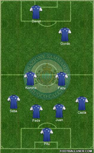 San Marino 4-2-2-2 football formation