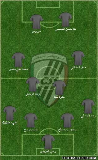 Club Sportif Sfaxien 4-2-2-2 football formation