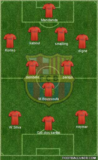 F.C. Barcelona 4-3-3 football formation