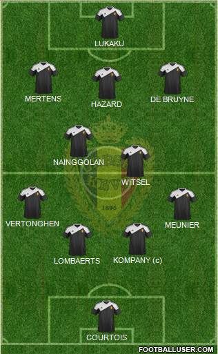 Belgium 4-2-3-1 football formation