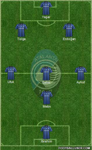 Atalanta 4-5-1 football formation