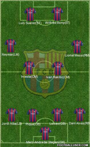 F.C. Barcelona 4-2-2-2 football formation