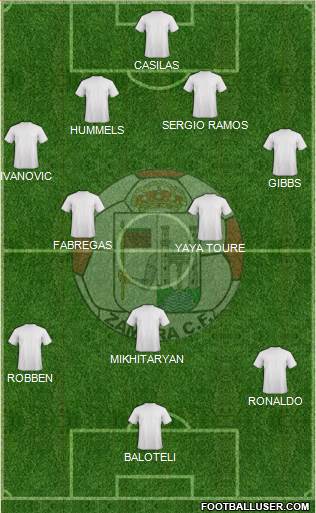 Zamora C.F. 4-5-1 football formation