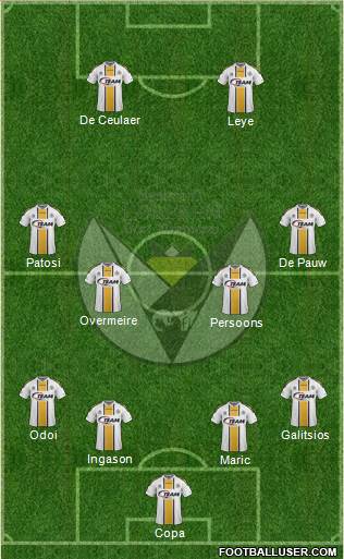 Sporting Lokeren OVl 4-4-2 football formation
