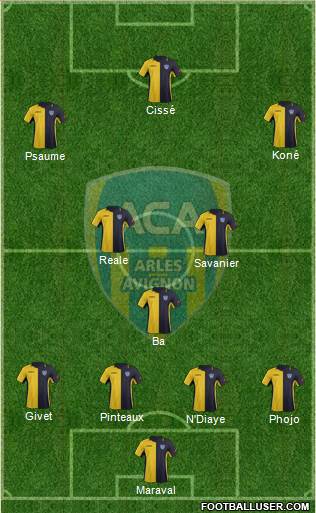 Athlétic Club Arles-Avignon 4-3-3 football formation