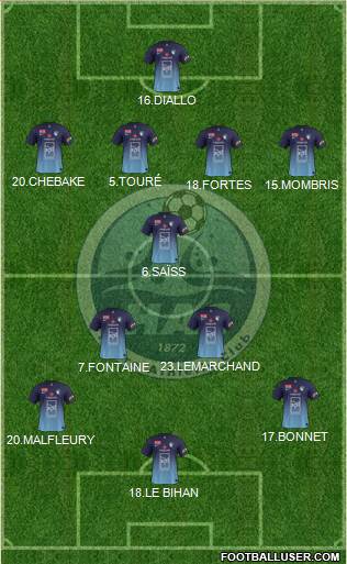 Havre Athletic Club 4-1-3-2 football formation