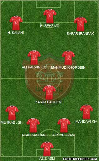 Persepolis Tehran 4-3-3 football formation