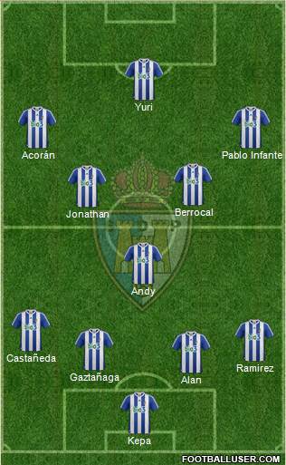 S.D. Ponferradina 4-5-1 football formation
