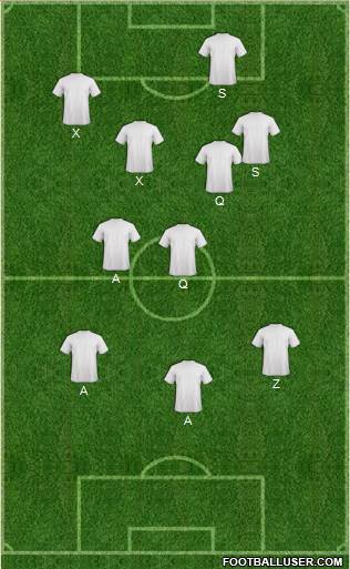 Euro 2012 Team 4-2-1-3 football formation
