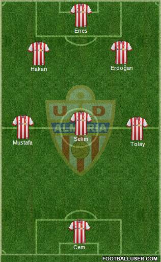 U.D. Almería S.A.D. 5-3-2 football formation