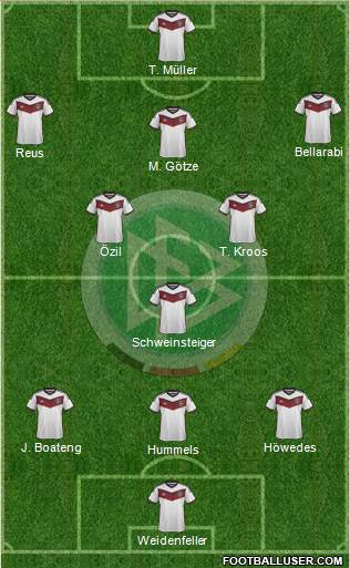 Germany 3-5-1-1 football formation