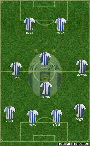 KF Tirana 4-1-3-2 football formation