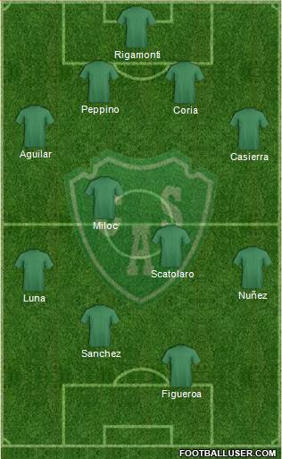 Sarmiento de Junín 4-1-4-1 football formation